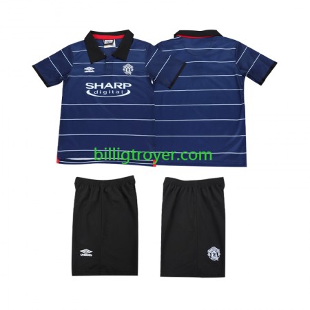 Billige Fotballdrakter Manchester United 1999 2000 Barn Retro Bortedraktsett Kortermet